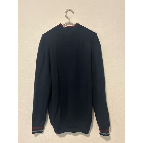 Brooks Brothers Merino Wool Sweater Mens Size Large Quarter Zip Pullover Blue - Picture 12 of 12